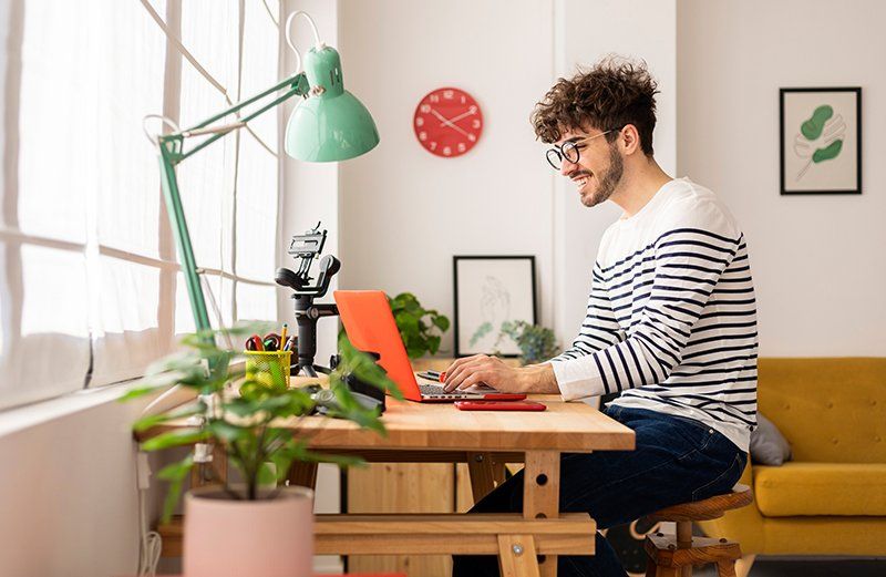 Man using a laptop — Grapevine, TX — Silvas Law, PC